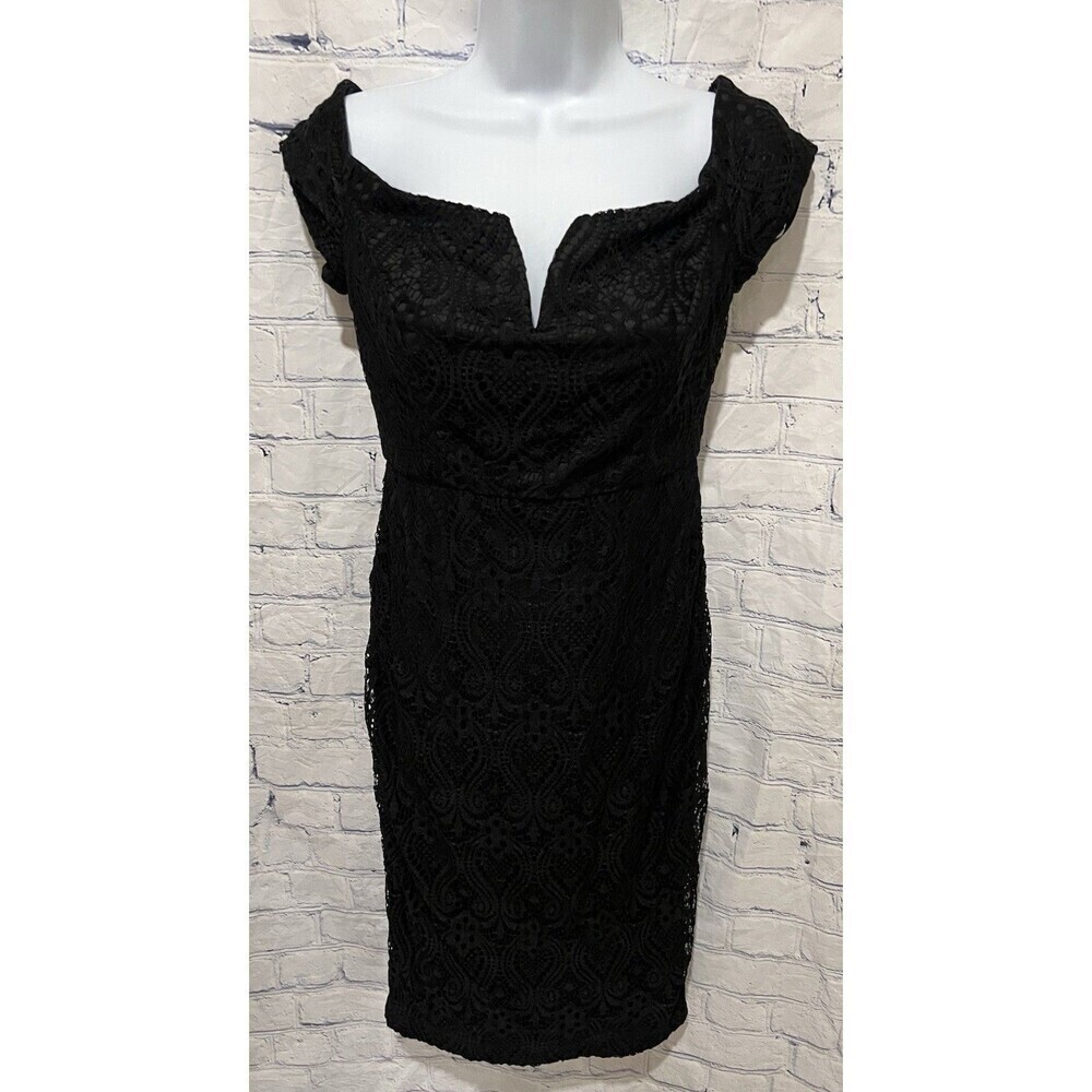 Guess Black Lace midi dress Size XS